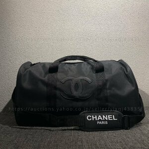 シャネル ノベルティ 非売品 ボストンバッグ ショルダー付き CHANEL ジムバッグ ヨガ スポーツ 旅行 一泊 軽い レディース ブランド 黒