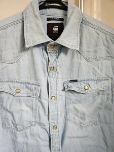 ジースターロウ　G-STAR RAW　デニムシャツ　3301スリムシャツ　Mサイズ