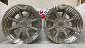 【在庫あり即納】RS Watanabe R TYPE 15×8.5J-6 4H-114.3 地肌シルバー(廃盤色) 15インチ ワタナベ Rタイプ 2本