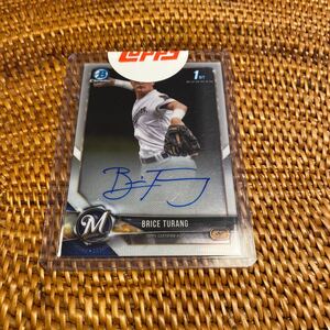 Topps Bowman Chrome Brice Turang Auto 1st Bowman 