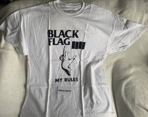 【新品】MY RULES PUNK ROCK WHITE XL NEW SST RECORDS BLACK FLAG Raymond Pettibon Tシャツ　白XL 