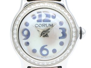 【 コルム CORUM 】 腕時計 101.151.47 ミニバブル ダイヤベゼル SS/革 クォーツ レディース □新着 70382-1