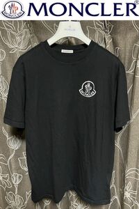 希少★MONCLER 国内正規モンクレール ロゴ半袖Tシャツ 定価55000円 22AW ブラック M