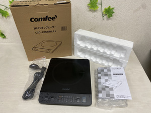 8116-09★Comfee/IHクッキングヒーター/IH式/1口/1000W/2024年製/薄型/黒/3種メニュー/揚げ物/3段保温/炒め料/CIC-10GKBLA1/動作確認済★