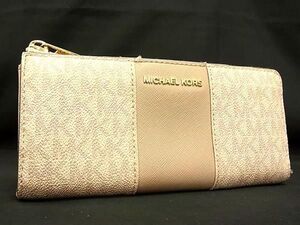 ■美品■ MICHAEL KORS マイケルコース レザー L字ファスナー 長財布 ウォレット 小銭入れ 札入れ レディース ピンク系 DG1570