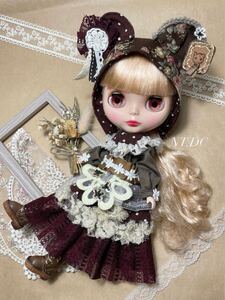 *bear brown水玉&花モチーフ* ネオブライス ブライス アウトフィット 11点セット 花柄 Blythe outfit *NT.DC*