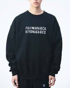 FUJIWARA&CO. FRONT DOUBLE LOGO CREWNECK SWEAT サイズM / fragment 藤原ヒロシ　sop