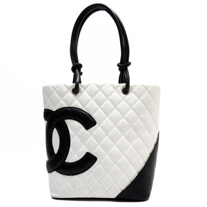 シャネル CHANEL ハンドバッグ Cambon line　 レザー ホワイト t19485a