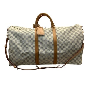 ルイ・ヴィトン（LOUISVUITTON）キーポリバンドリエール55 ダミエ・アズール N41429 ボストンバッグ 旅行カバン MB0047 【中古】KB-9046