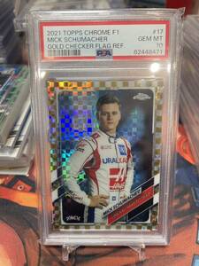 PSA10 2021 Topps Chrome Formula 1 MICK SCHUMACHER RC Gold Checker Flag Refractor シューマッハ ルーキー カード F1 HAAS