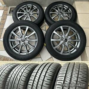 【バリ山】横浜発 185/60R15 アクア カローラ ヤリス ノート フィット フリード MAZDA2 スイフト5.5J+50 4H-PCD100 4本セット