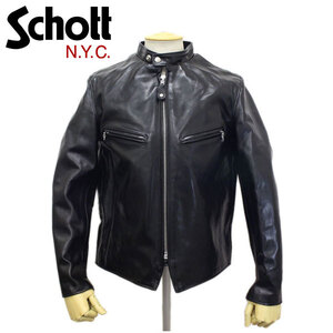 Schott (ショット) 3950088 641XX HORSE HIDE CAFE RACER (ホースハイドカフェレーサー) ライダースジャケット 10BLACK-42