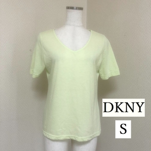 DKNY レディース 半袖 Tシャツ　カットソー Vネック S グリーン 40代 50代