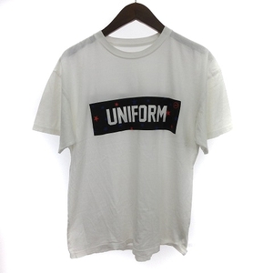ユニフォームエクスペリメント 20SS TAR BOX LOGO TEE Tシャツ カットソー 半袖 プリント コットン UE-200067 白 1 S位