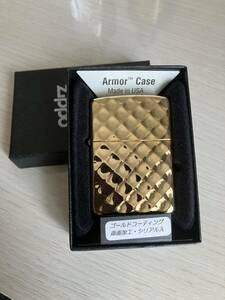 現品限り ZIPPO アーマー ジッポー ライター ディンプルカット ゴールド シリアルナンバー入り オイルライター 正規品 armor 高級