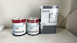 ■ 送料無料！ hp 記録用 DVD-R 100枚 ＆ 80枚くらい ＆ ELECOM DVDケース (120枚) 3点セット / 未使用品扱いでお願いします。