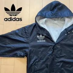 古着　アディダス　adidas  ベンチコート　L  ブラック　　　せAB7