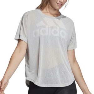 アディダス adidas レディースL フィットネス 半袖Tシャツ　ビッグロゴ