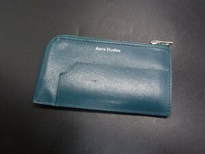 ■美品■ Acne studios アクネステュディオス レザー カードケース カード入れ パスケース 定期入れ グリーン系 DH1469