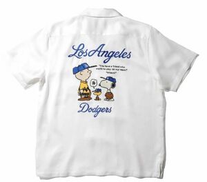 新品 HOUSTON PEANUTS MLB LOS ANGELES DODGERS ロサンゼルス ドジャース ヒューストン ピーナッツ スヌーピー ボウリングシャツ 大谷