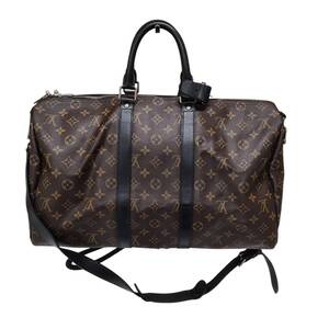 LOUIS VUITTON ルイ・ヴィトン キーポル バンドリエール 45 モノグラム マカサー ボストン バッグ M56711 F ブラウン