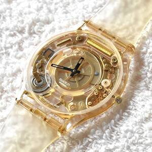 swatch GOLDEN JELLY SKIN SFK101 腕時計　透明ケース　美品⑲