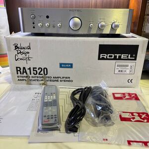 F ROTEL プリメインアンプ RA-1520 リモコン オーディオ機器 アンプ 元箱 説明書 ローテル シルバー　