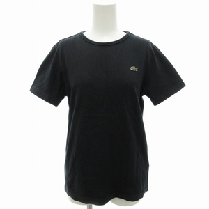 ラコステ LACOSTE Tシャツ 半袖 ロゴワッペン XS 黒 ブラック /BL 1018 ■GY09 レディース