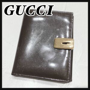 ☆GUCCI☆ グッチ 折り財布 財布 ウォレット ブラウン 茶色 ゴールド エナメルレザー レザー レディース 女性 送料無料