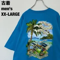 古着 MARGARITAVILLE Tシャツ リゾート地 風景 水色 XXL