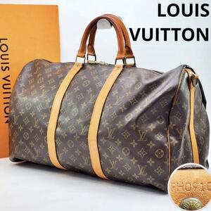 【鑑定済】ルイヴィトン LOUIS VUITTON ボストンバッグ モノグラム キーポルバンドリエール50 M41416 旅行カバン メンズ 大容量 2802