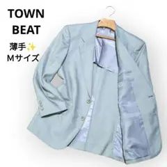 薄手ジャケット✨メンズ　背抜き　テーラード　TOWNBEAT　Ｍ　グレンチェック