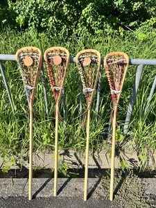 t1038 木製 ラクロス ラケット STX WOMENS LACROSSE まとめ売り 計4点 全長110cm スポーツ スポーツ用品