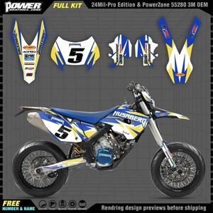 【送料無料】パワーゾーンカスタムチームグラフィックスデコレーションhusaberg 2009-2012 fe390 450 570-te250 300-fx450-fs570用