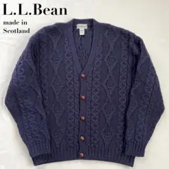 80s アイルランド製 L.L.Bean フィッシャーマンニット カーディガン