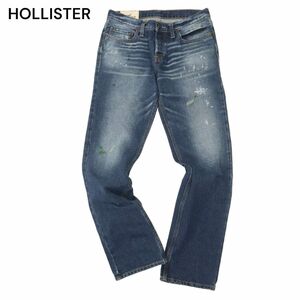 HOLLISTER ホリスター 通年 USED加工★ ストレート デニム パンツ ジーンズ Sz.30　メンズ　C4B03311_7#R