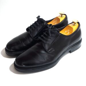 4-DF045 プラダ PRADA プレーントゥ レザー シューズ ブラック 8 正規品 メンズ