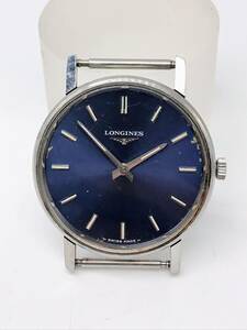 蘇や(PKY40)　1円スタート！腕時計　ロンジン　LONGINES　ブルー文字盤　手巻き　ベルトなし　稼働　中古品　コンパクトサイズ