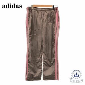 ☆美品☆ アディダス adidas パンツ ナイロン ジャージ ゆったり トレーニング レディース ブラウン M ナイロン 901-257 送料無料