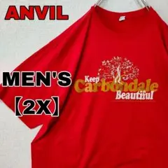 AA174【ANVIL】 デザイン プリント 半袖Tシャツ【2X】レッドのみ