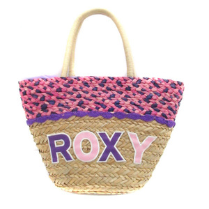 ロキシー ROXY かごバッグ バスケット トートバッグ ハンドバッグ ベージュ 紫 パープル /HO1 レディース