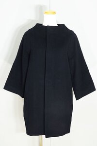 ☆美品☆nitcaニトカ/無地ウールカシミヤミディ丈コクーンコート：F/ブラックネイビーnk590