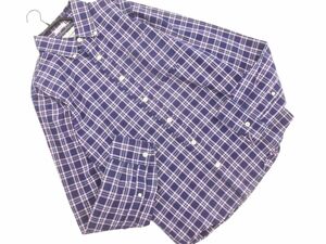 ネコポスOK Abercrombie & Fitch アバクロンビー＆フィッチ チェック ボタンダウン シャツ sizeS/紺ｘピンク ■◇ ☆ eha9 メンズ