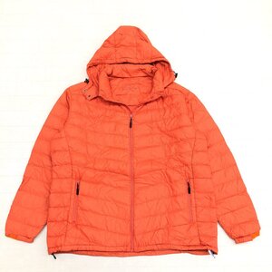 ●LIGHT DOWN PARKA 超軽量 ウォッシャブル ダウンパーカー 5L オレンジ ダウンジャケット 撥水 防寒 特大 大きいサイズ 4XL メンズ 紳士