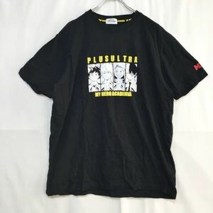 ヒロアカTシャツ★タカラトミー 半袖Tシャツ 僕のヒーローアカデミア ヒロアカ プリント コットン100％ ブラック サイズLL メンズ