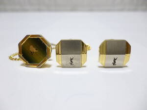 イヴ・サンローラン　Yves Saint Laurent　タイピン　タイタック　3点セット　中古！！