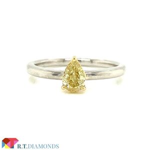 FANCY YELLOW ペアシェイプ/シンプルリング/0.379ct/CGL/JRT0020