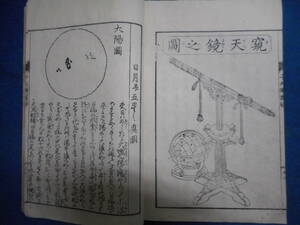 即決 1802（享和2）年『平天儀図解』アンティーク、天文暦学書、星座図絵、星座早見盤、江戸期和本望遠鏡、惑星、月、木星、土星　star map