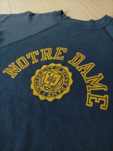 状態良好 80s USA製 ビンテージ Champion チャンピオン トリコタグ NOTRE DAME カレッジプリント スウェット size-L ★アメカジ古着