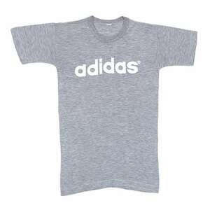 【送料無料】70s アディダス 霜降りグレー 旧ロゴ ヴィンテージTシャツ adidas M相当 古着 @BE0015